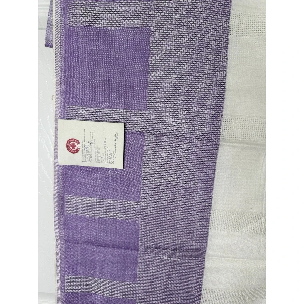 NEW VTG Striped linen tablecloth natural handmade Made Eastern Europe 59x59